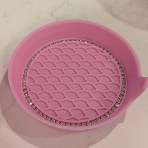 set of 2 Pink Silicone Car Cup Holder Coasters